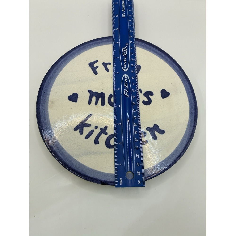 Vintage Ceramic Kitchen Trivet Blue Cream From Mom's Kitchen Hanging 8.5"  EUC - Picture 6 of 6